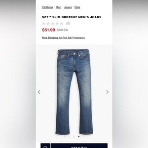 Levi's Men’s 527 slim bootcut jeans. 
Size 29x30
Excellent condition.